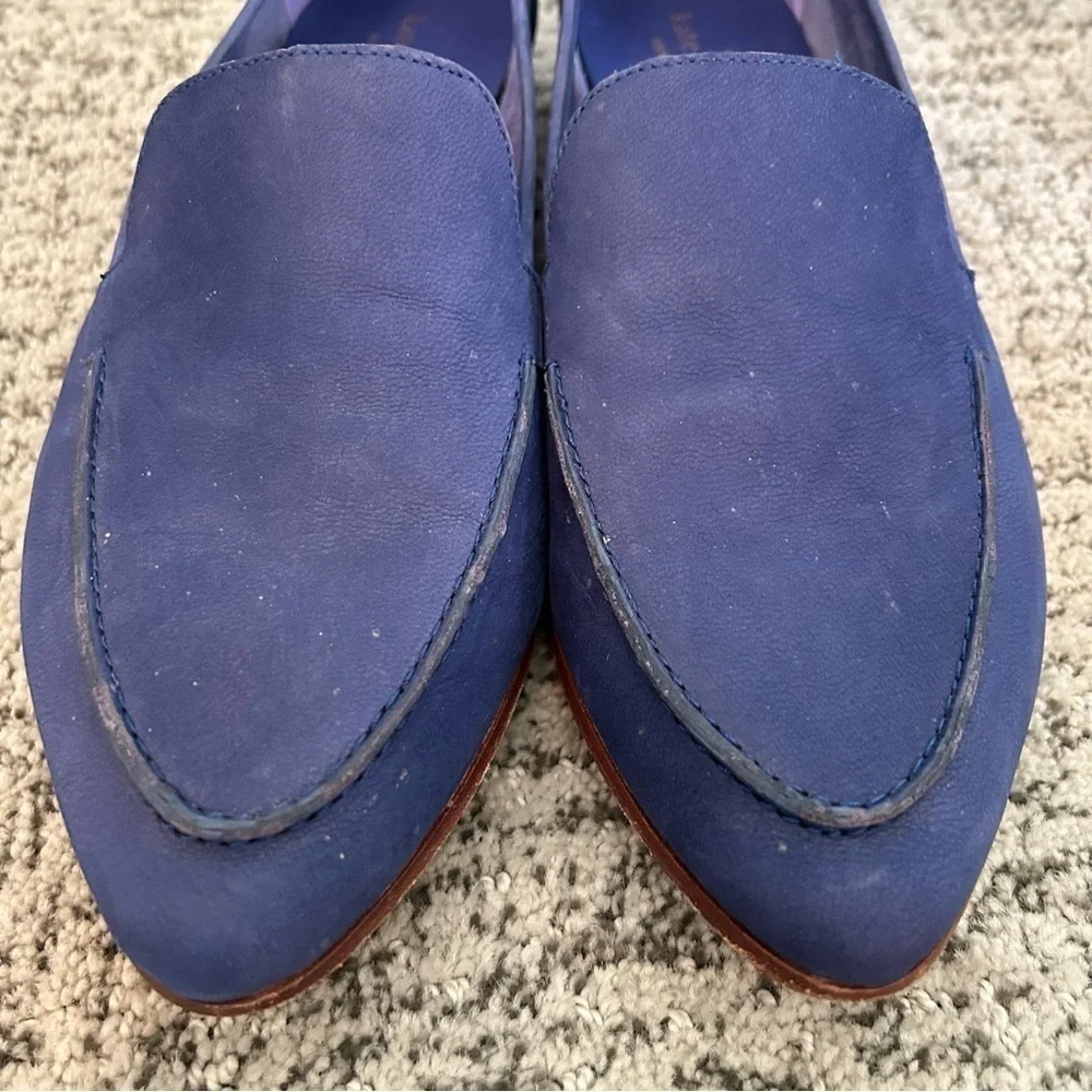 Kate Spade Carima Cobalt Blue Suede Pointed Toe Loafers Size 10
